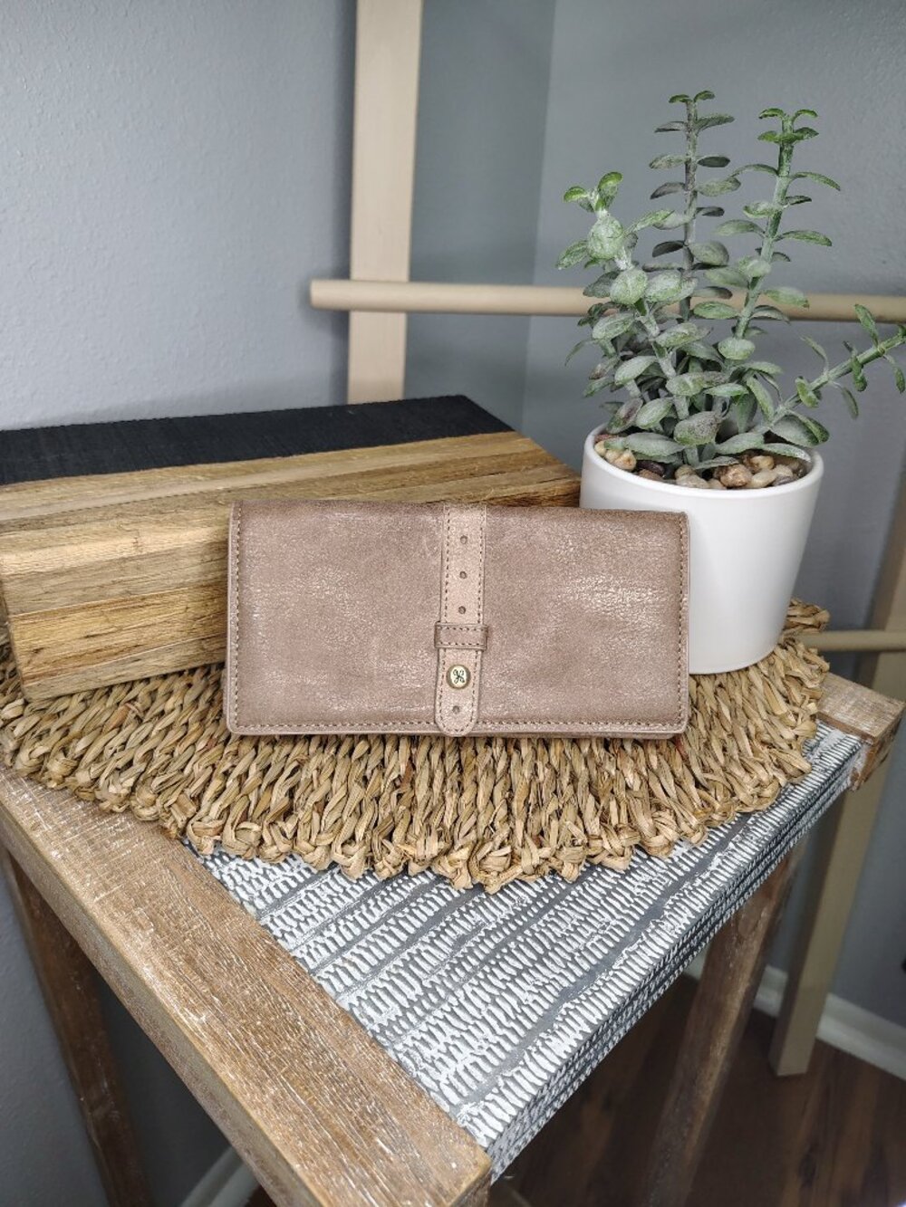 HOBO Tan ALTA Smooth Leather Bi-Fold Wallet